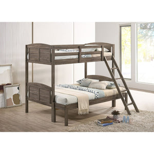English Elm Edmondson California King Platform Bed with Storage Bookcase Headboard in Grey Oak B062S01778