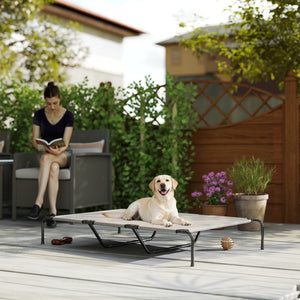 English Elm Pawhut Raised Pet Bed with Steel Frame and Breathable Mesh for Large Dogs Indoor Outdoor W2225P485635