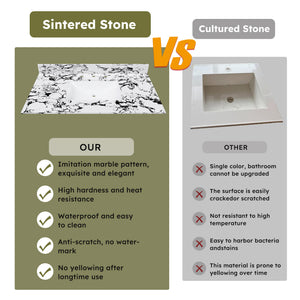 English Elm 43"X22" Bathroom Vanity Top With Undermount Sink & Backsplash - Panda White Artificial Marble Elegance W509P362108