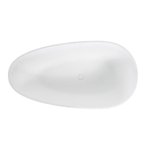 English Elm 59" Stone Resin Freestanding Soaking Tub Spa Grade Oval Design for Modern Baths Matte White W1920P410079