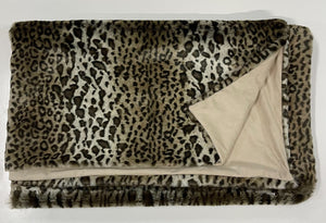 HomeRoots 50" Luxe Faux Fur Leopard Throw Blanket - Cozy, Soft, and Stylish for Home Decor and Comfort 474020