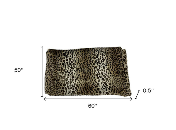 HomeRoots 50" Luxe Faux Fur Leopard Throw Blanket - Cozy, Soft, and Stylish for Home Decor and Comfort 474020