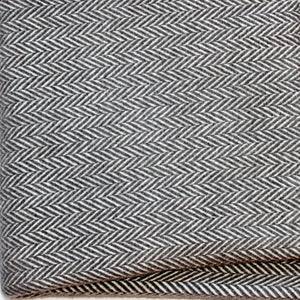 Homeroots Dark Grey And White Dreamy Soft Herringbone Throw Blanket  Cotton 474023
