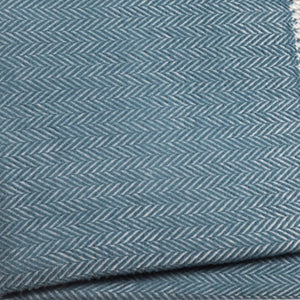 Homeroots Aqua Blue And White Dreamy Soft Herringbone Throw Blanket  Cotton 474026