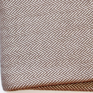 Homeroots Brown And White Dreamy Soft Herringbone Throw Blanket  Cotton 474032