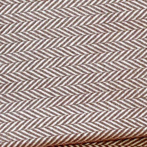 Homeroots Brown And White Dreamy Soft Herringbone Throw Blanket  Cotton 474032