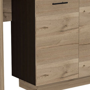 HomeRoots Natural 59" Kitchen Island with Storage – Stylish Two-Tone Design for Rustic and Modern Interiors 474090