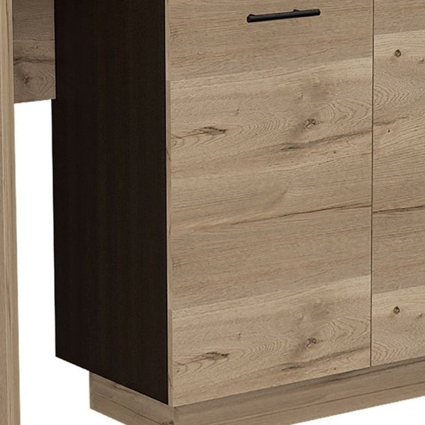 HomeRoots Natural 59" Kitchen Island with Storage – Stylish Two-Tone Design for Rustic and Modern Interiors 474090