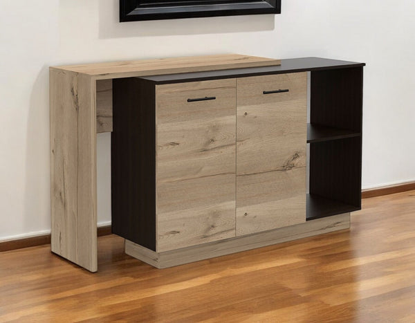 HomeRoots Natural 59" Kitchen Island with Storage – Stylish Two-Tone Design for Rustic and Modern Interiors 474090