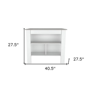 HomeRoots White Kitchen Island with Gray Countertop - Stylish & Functional Storage Solution for Every Home 474093