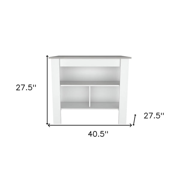 HomeRoots White Kitchen Island with Gray Countertop - Stylish & Functional Storage Solution for Every Home 474093