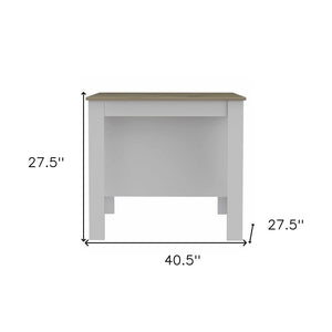 HomeRoots White Kitchen Island with Brown Accents - Versatile Design, Ample Storage & Rustic Charm for Any Space 474098