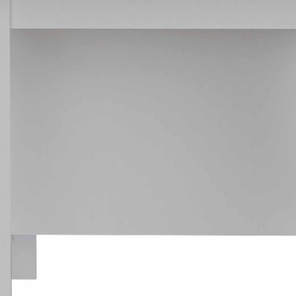 HomeRoots White Kitchen Island with Brown Accents - Versatile Design, Ample Storage & Rustic Charm for Any Space 474098