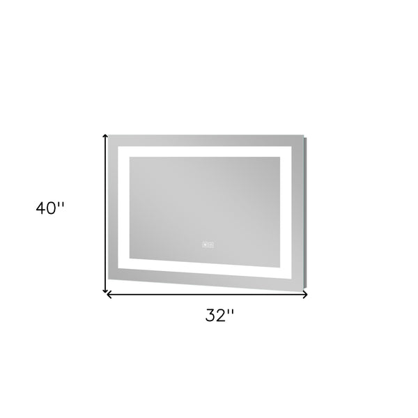 Homeroots 40" Silver Lighted Unframed Bathroom Vanity Mirror  Glass 474115