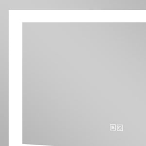 Homeroots 40" Silver Lighted Unframed Bathroom Vanity Mirror  Glass 474115