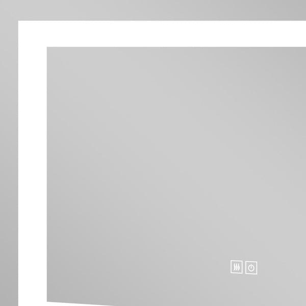 Homeroots 40" Silver Lighted Unframed Bathroom Vanity Mirror  Glass 474115