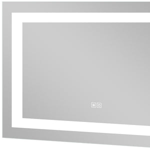 Homeroots 40" Silver Lighted Unframed Bathroom Vanity Mirror  Glass 474115