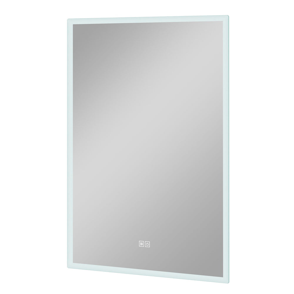 Homeroots 36" Silver Lighted Unframed Bathroom Vanity Mirror  Glass 474119