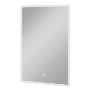 Homeroots 36" Silver Lighted Unframed Bathroom Vanity Mirror  Glass 474119