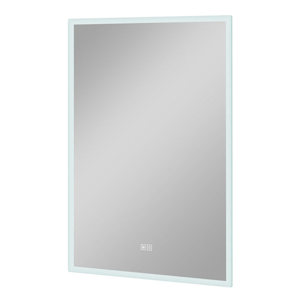 Homeroots 36" Silver Lighted Unframed Bathroom Vanity Mirror  Glass 474119