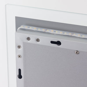 Homeroots 36" Silver Lighted Unframed Bathroom Vanity Mirror  Glass 474119