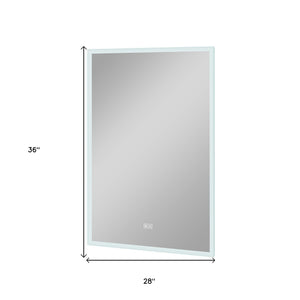 Homeroots 36" Silver Lighted Unframed Bathroom Vanity Mirror  Glass 474119