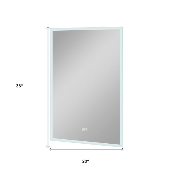 Homeroots 36" Silver Lighted Unframed Bathroom Vanity Mirror  Glass 474119