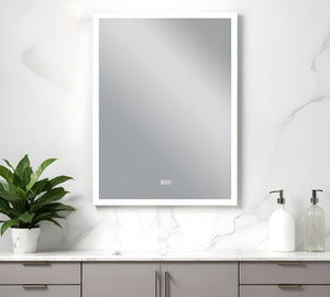 Homeroots 36" Silver Lighted Unframed Bathroom Vanity Mirror  Glass 474119