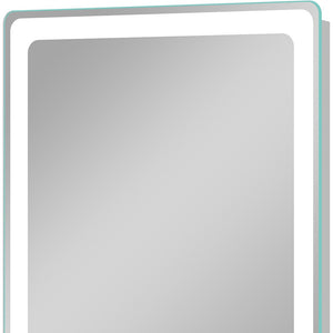 Homeroots 40" Silver Lighted Unframed Bathroom Vanity Mirror  Glass 474120