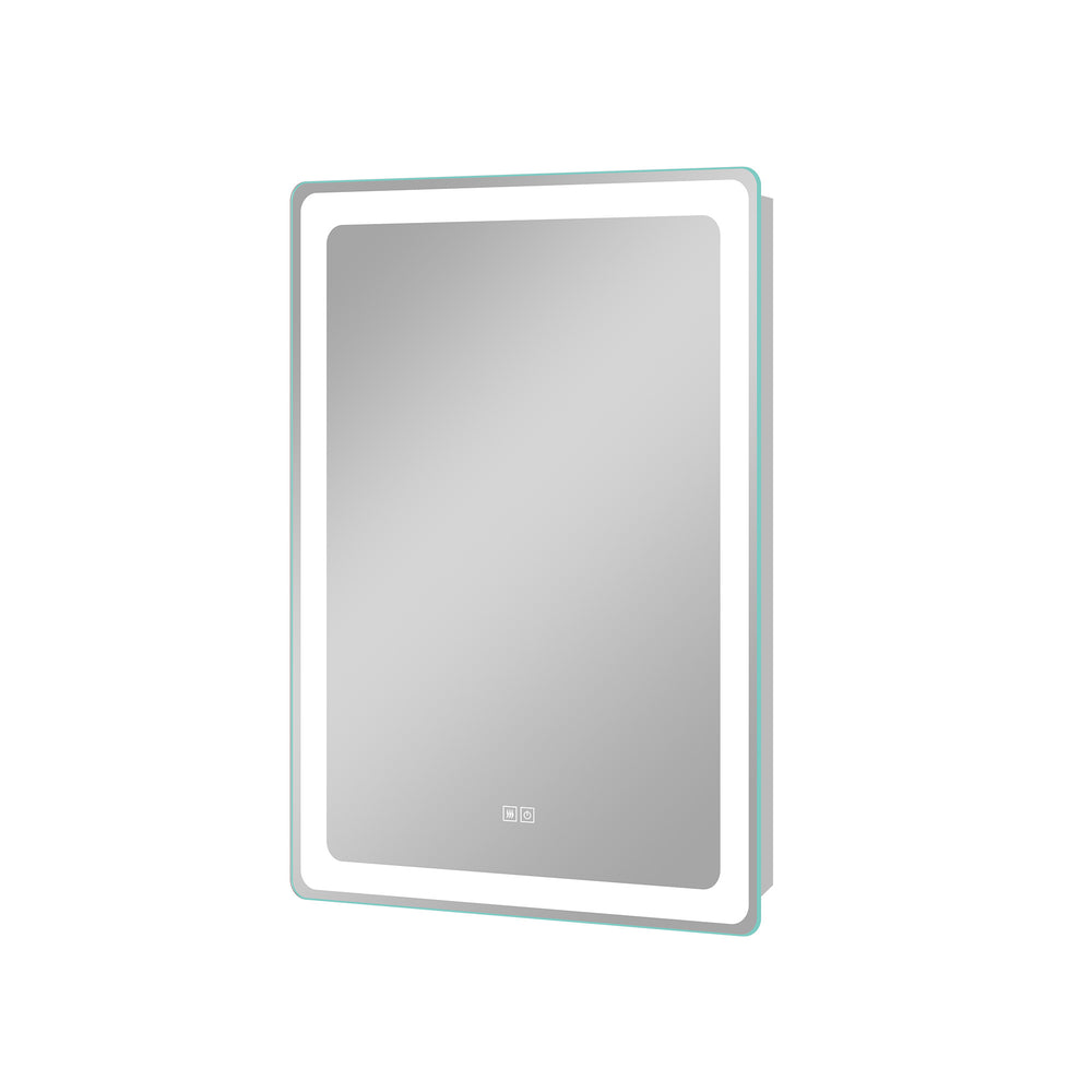 Homeroots 32" Silver Lighted Unframed Bathroom Vanity Mirror  Glass 474121