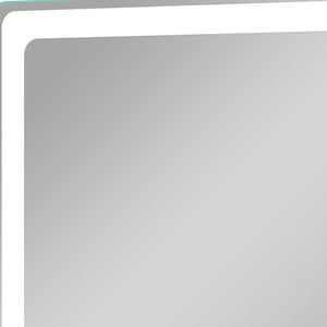 Homeroots 32" Silver Lighted Unframed Bathroom Vanity Mirror  Glass 474121