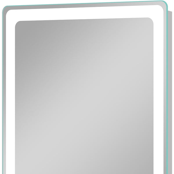 Homeroots 32" Silver Lighted Unframed Bathroom Vanity Mirror  Glass 474121