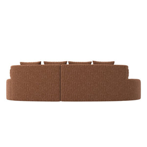 English Elm Modern Half Moon Chenille Sectional Three Seat Curved Sofa for Living Room or Apartment Orange W395P435343