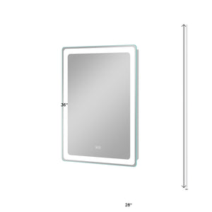 Homeroots 36" Silver Lighted Unframed Bathroom Vanity Mirror  Glass 474122