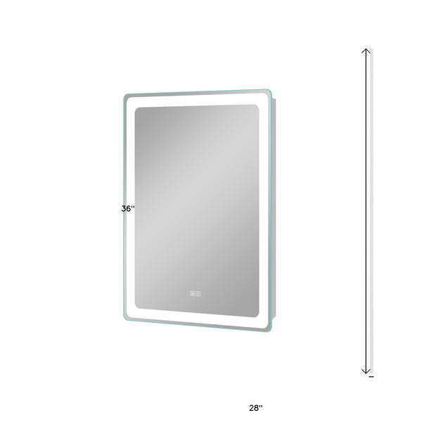 Homeroots 36" Silver Lighted Unframed Bathroom Vanity Mirror  Glass 474122