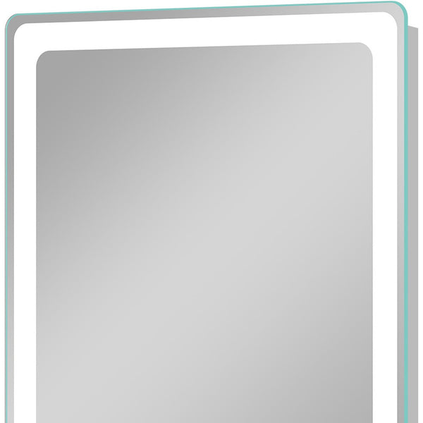 Homeroots 36" Silver Lighted Unframed Bathroom Vanity Mirror  Glass 474122