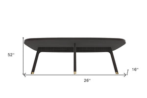 Homeroots 52” Mod Scandi Black Wood Coffee Table   474127