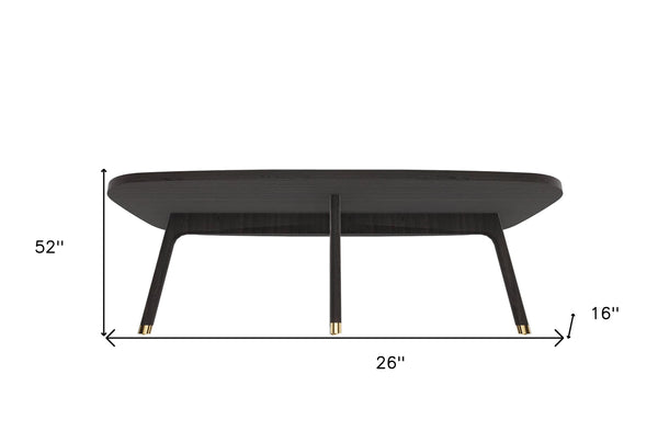 Homeroots 52” Mod Scandi Black Wood Coffee Table   474127