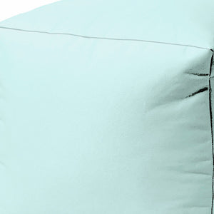 Homeroots 17" Aqua Canvas Cube Outdoor Pouf Ottoman Aqua Vinyl,Backed Canvas 474147