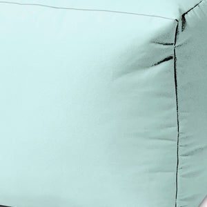 Homeroots 17" Cool Pale Aqua Solid Color Indoor Outdoor Pouf Ottoman  Vinyl,Backed Canvas 474148