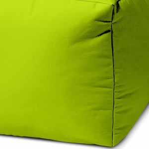 Homeroots 17" Lime Green Canvas Cube Outdoor Pouf Ottoman Lime Green  474149