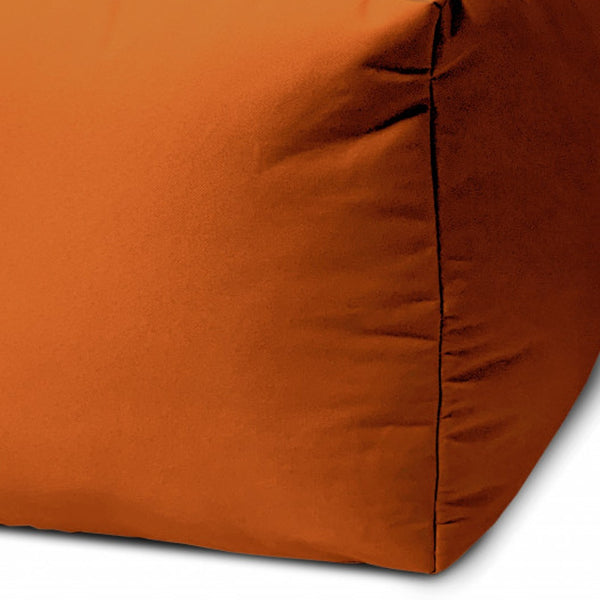 Homeroots 17" Orange Canvas Cube Outdoor Pouf Ottoman  Vinyl,Backed Canvas 474162
