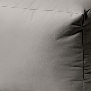 Homeroots 17" Gray Canvas Cube Outdoor Pouf Ottoman Silver Vinyl,Backed Canvas 474165