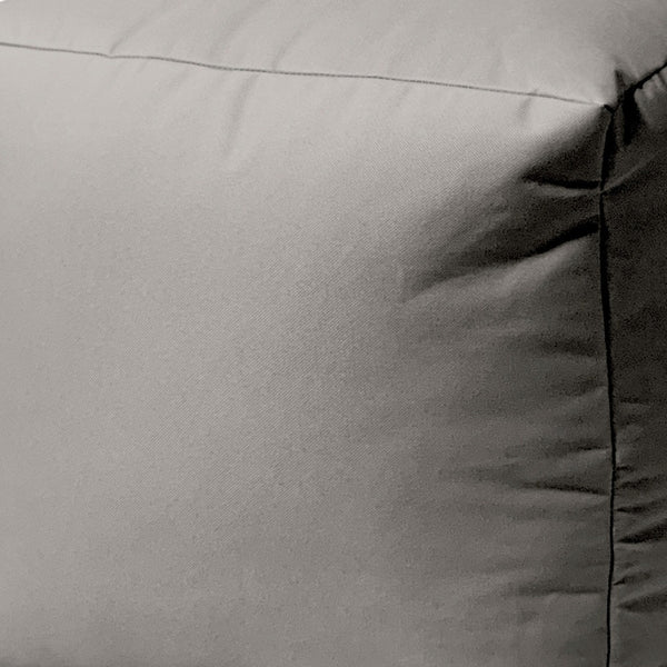 Homeroots 17" Gray Canvas Cube Outdoor Pouf Ottoman Silver Vinyl,Backed Canvas 474165