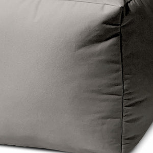 Homeroots 17" Gray Canvas Cube Outdoor Pouf Ottoman Silver Vinyl,Backed Canvas 474166