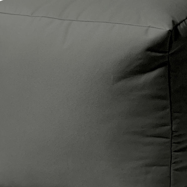 Homeroots 17" Dark Gray Canvas Cube Outdoor Pouf Ottoman Charcoal  474168