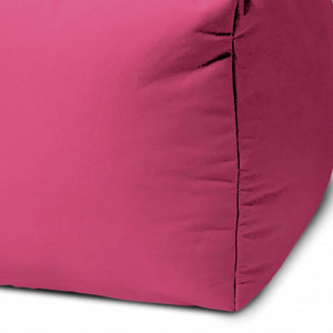 Homeroots 17" Cool Bright Hot Pink Solid Color Indoor Outdoor Pouf Ottoman Hot Pink Vinyl,Backed Canvas 474169