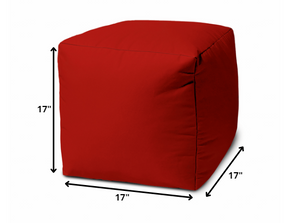 Homeroots 17" Red Canvas Indoor Outdoor Red Vinyl,Backed Canvas 474171