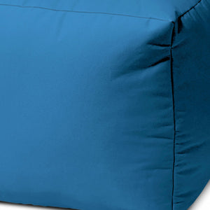 Homeroots 17" Cool Bright Teal Blue Solid Color Indoor Outdoor Pouf Ottoman  Vinyl,Backed Canvas 474177