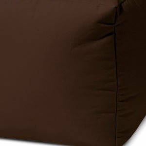 Homeroots 17" Dark Brown Canvas Cube Outdoor Pouf Ottoman Brown  474185
